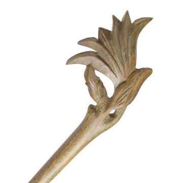 CrystalMood Handmade Carved Wood Hair Stick Yulan 7.25" Lignum-vitae